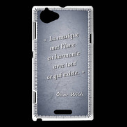 Coque Sony Xperia L La musique Bleu Citation Oscar Wilde