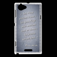 Coque Sony Xperia L Les vieux Bleu Citation Oscar Wilde