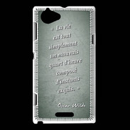 Coque Sony Xperia L Quart d'heure vert Citation Oscar Wilde