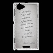 Coque Sony Xperia L Sagesse rêves Gris Citation Oscar Wilde