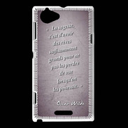 Coque Sony Xperia L Sagesse rêves Violet Citation Oscar Wilde