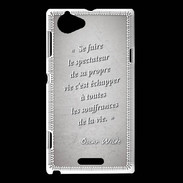 Coque Sony Xperia L Spectateur Gris Citation Oscar Wilde