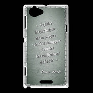 Coque Sony Xperia L Spectateur Vert Citation Oscar Wilde