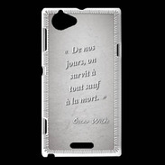 Coque Sony Xperia L Survie mort Gris Citation Oscar Wilde