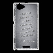 Coque Sony Xperia L Trop moderne Noir Citation Oscar Wilde