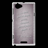Coque Sony Xperia L Vérité pure Violet Citation Oscar Wilde