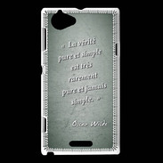 Coque Sony Xperia L Vérité pure Vert Citation Oscar Wilde