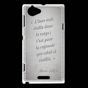 Coque Sony Xperia L Ame nait Gris Citation Oscar Wilde