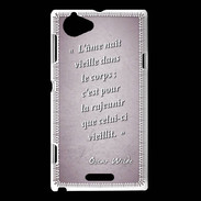 Coque Sony Xperia L Ame nait Rose Citation Oscar Wilde