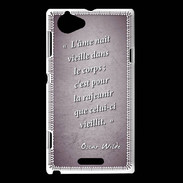 Coque Sony Xperia L Ame nait Violet Citation Oscar Wilde