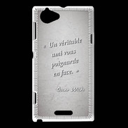 Coque Sony Xperia L Ami poignardée Gris Citation Oscar Wilde