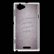 Coque Sony Xperia L Ami poignardée Violet Citation Oscar Wilde