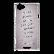 Coque Sony Xperia L Avis gens Rose Citation Oscar Wilde