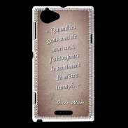 Coque Sony Xperia L Avis gens Rouge Citation Oscar Wilde