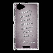 Coque Sony Xperia L Avis gens violet Citation Oscar Wilde