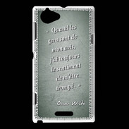 Coque Sony Xperia L Avis gens Vert Citation Oscar Wilde