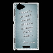 Coque Sony Xperia L Avis gens Turquoise Citation Oscar Wilde