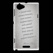 Coque Sony Xperia L Bons heureux Gris Citation Oscar Wilde