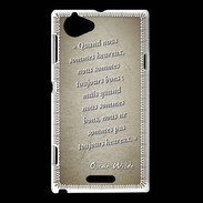 Coque Sony Xperia L Bons heureux Sepia Citation Oscar Wilde