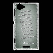 Coque Sony Xperia L Bons heureux Vert Citation Oscar Wilde