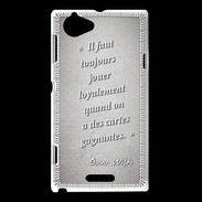 Coque Sony Xperia L Cartes gagnantes Gris Citation Oscar Wilde