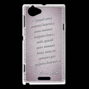 Coque Sony Xperia L Bons heureux Rose Citation Oscar Wilde