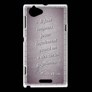 Coque Sony Xperia L Cartes gagnantes Violet Citation Oscar Wilde