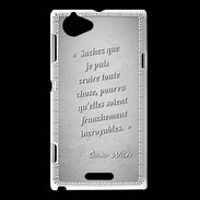 Coque Sony Xperia L Croire Gris Citation Oscar Wilde
