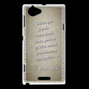 Coque Sony Xperia L Croire Sepia Citation Oscar Wilde