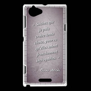 Coque Sony Xperia L Croire Violet Citation Oscar Wilde