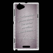 Coque Sony Xperia L Incertitude amour Violet Citation Oscar Wilde