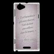 Coque Sony Xperia L Incertitude Rose Citation Oscar Wilde