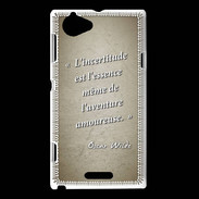Coque Sony Xperia L Incertitude Sepia Citation Oscar Wilde
