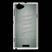 Coque Sony Xperia L Incertitude Vert Citation Oscar Wilde