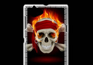 Coque Sony Xperia L Tête de mort en flamme 5