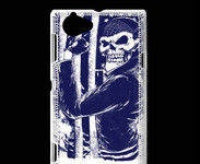 Coque Sony Xperia L Tête de mort Biker USA