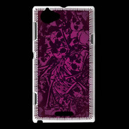 Coque Sony Xperia L Skull and bones Rose