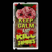 Coque Sony Xperia L Keep Calm and Kill Zombies Cervelle