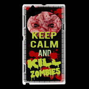 Coque Sony Xperia L Keep Calm and Kill Zombies Noir