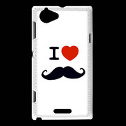 Coque Sony Xperia L I love Moustache