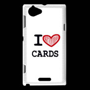 Coque Sony Xperia L I love Poker Heart