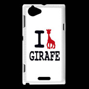 Coque Sony Xperia L I love Girafe