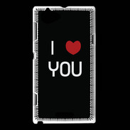Coque Sony Xperia L I love you noir