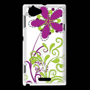 Coque Sony Xperia L motif floral vert
