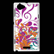 Coque Sony Xperia L motif floral orange