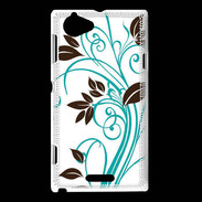 Coque Sony Xperia L motif floral bleu clair