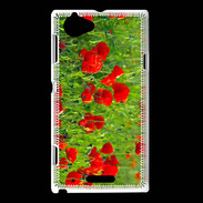 Coque Sony Xperia L DP champs de coquelicots