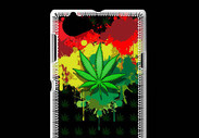 Coque Sony Xperia L Feuille de cannabis et cœur Rasta