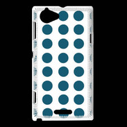 Coque Sony Xperia L pois bleu foncé