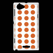 Coque Sony Xperia L pois orange